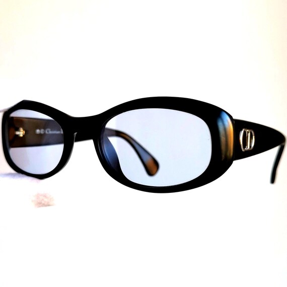 DIOR Vintage Sunglasses Oval Black Silver CD Christian Macha/n