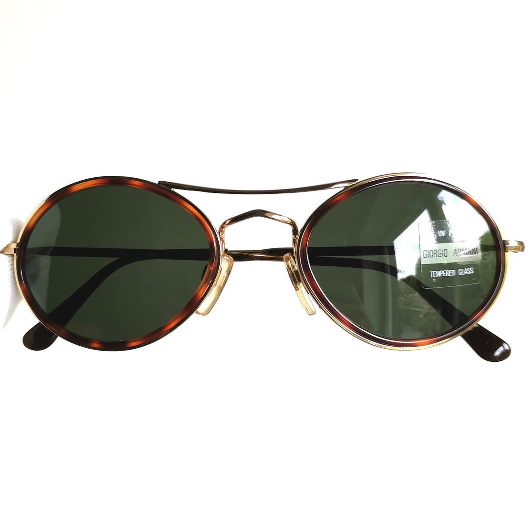 ARMANI Vintage Sunglasses Brown Gold 626 822 Frame Emporio Giorgio
