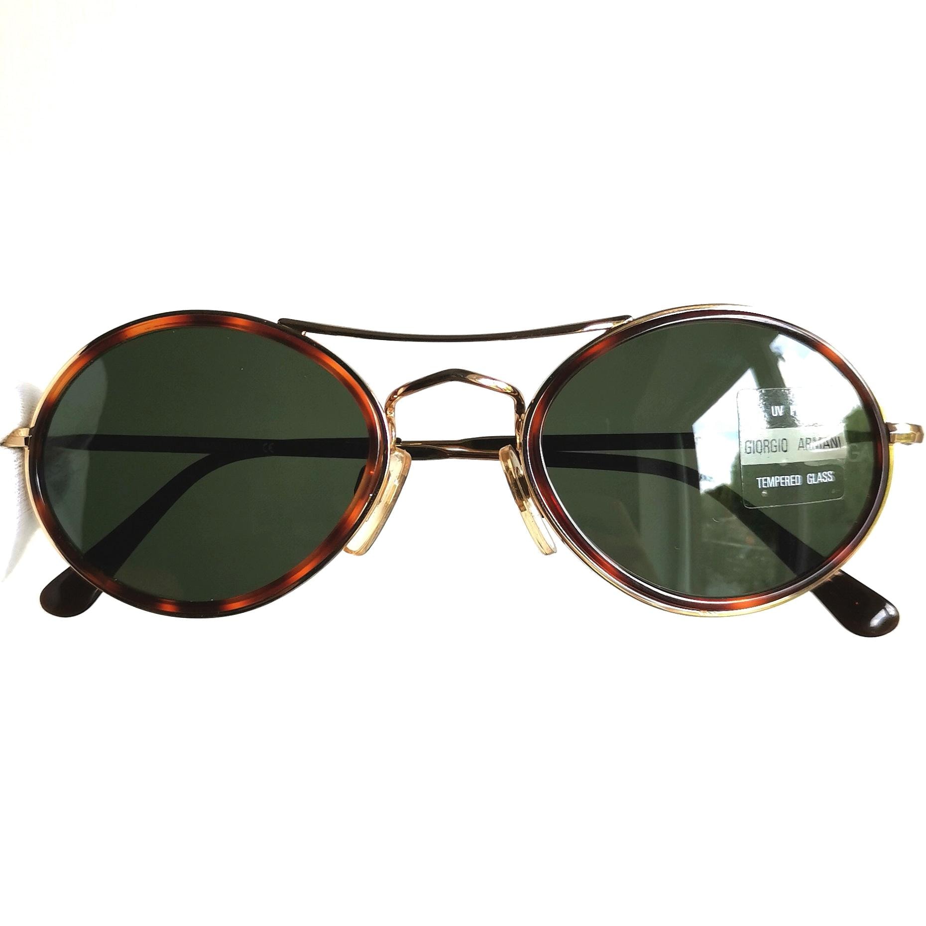 ARMANI Vintage Sunglasses Brown Gold 626 822 Frame Emporio Giorgio