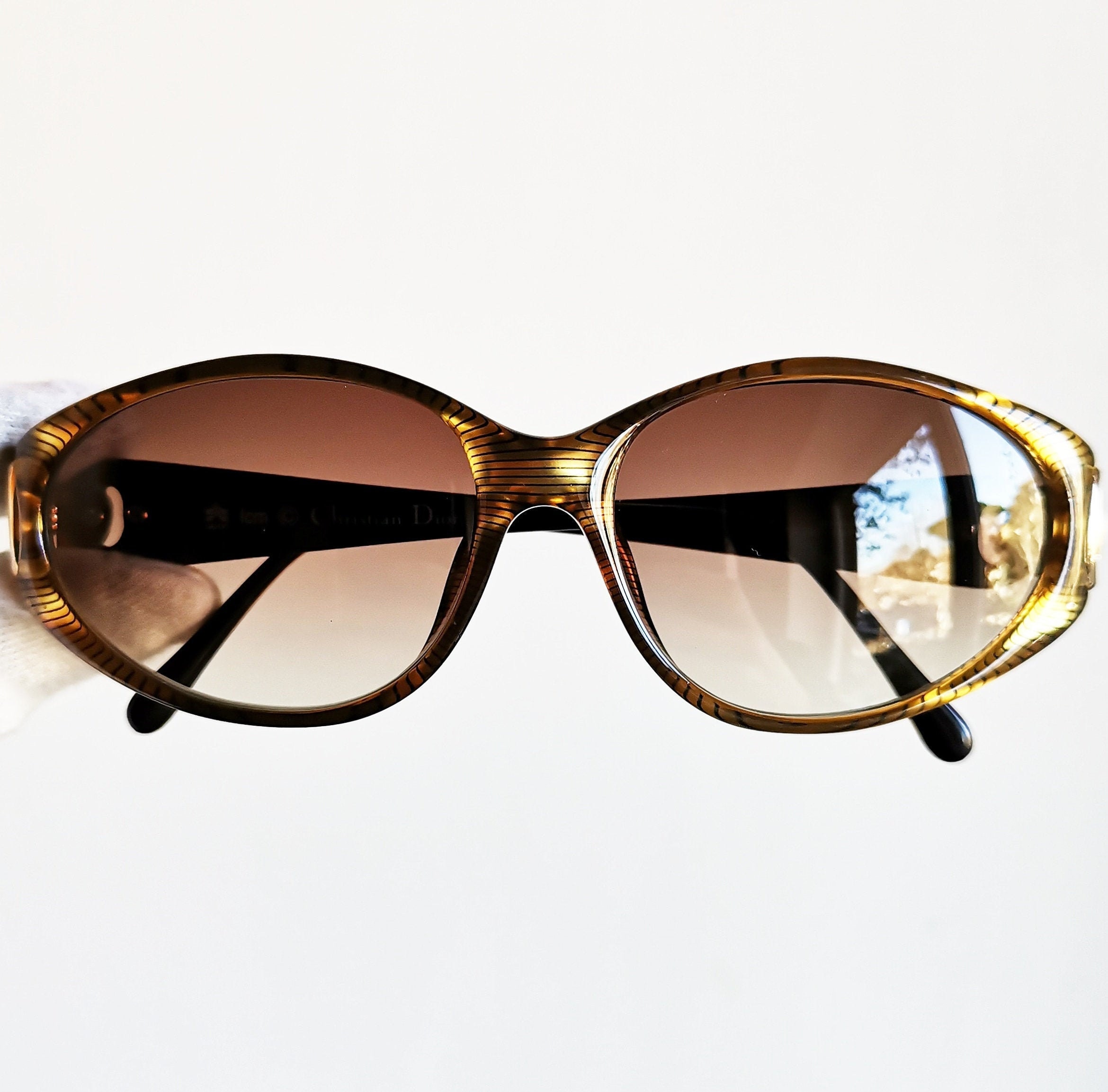 Vintage Christian Dior 2851A Black Gold Sunglasses Oval Wrap 90s Archival Optyl Christian Dior 2021A 90 – Vintage Frames Company main image 2