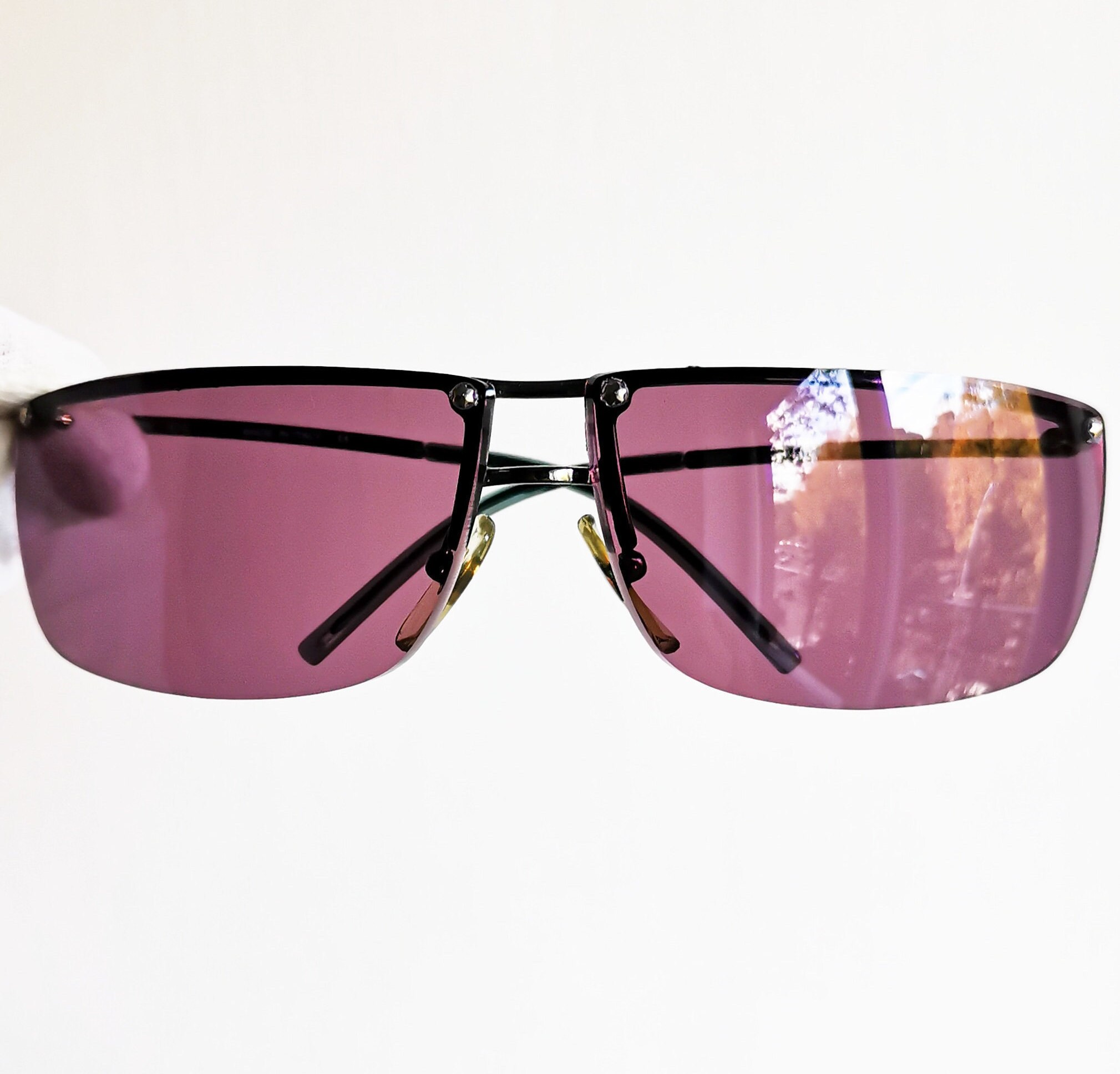 GUCCI Vintage Sunglasses Rare Oval Square Rectangular Wrap