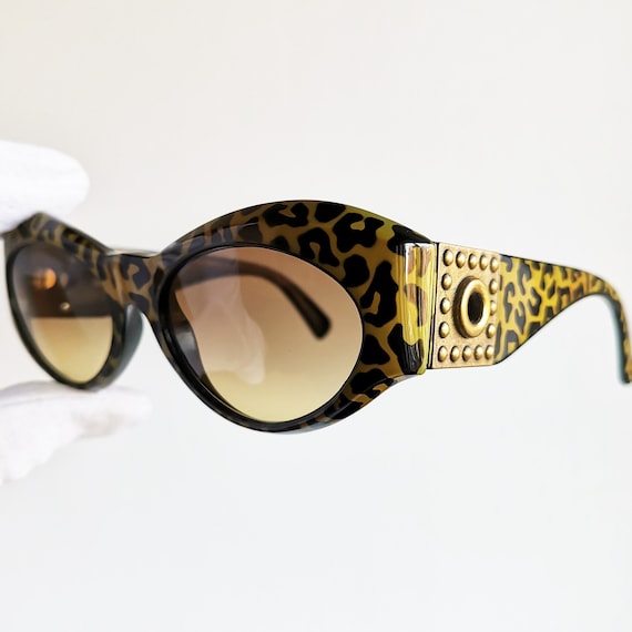 VERSACE vintage sunglasses rare oval wrap wraparo… - image 1