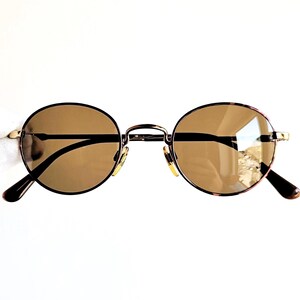 ARMANI vintage sunglasses round gold small tiny tortoise brown 008 Johnny Depp Migos frame Emporio Giorgio classic preppy pantos New NOS 90s