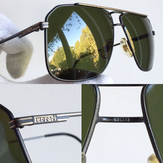 FERRARI vintage sunglasses rare square drop shape avi… - Gem