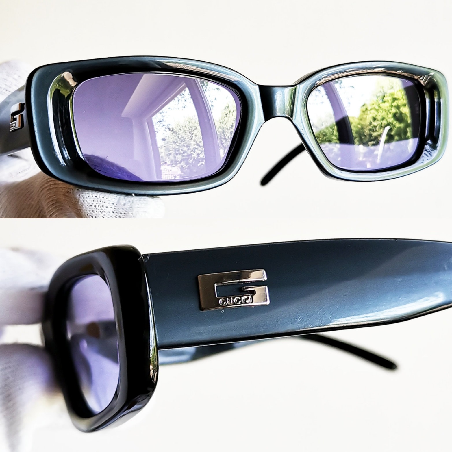 GUCCI Vintage Sunglasses Iridescent Blue Sideral GG2409/N/S