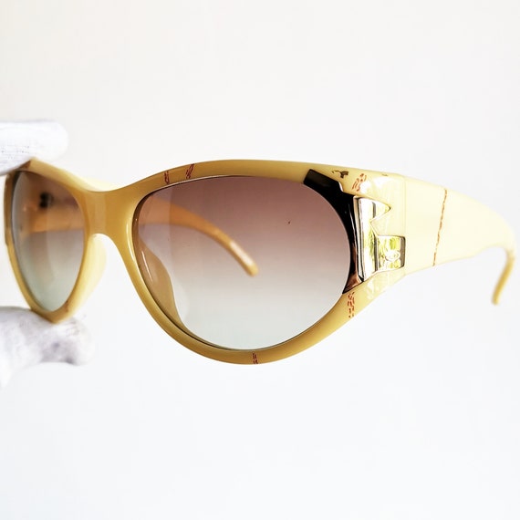 DIOR vintage sunglasses rare oval square ivory whi