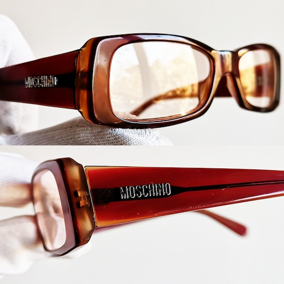 MOSCHINO vintage Sunglasses rare red small oval s… - image 3