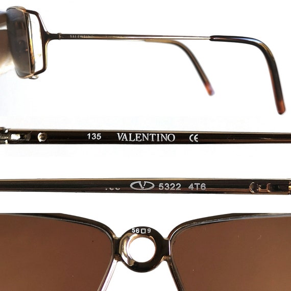 VALENTINO vintage Sunglasses gold rectangular ova… - image 4