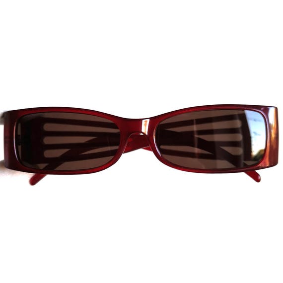 FERRE vintage sunglasses rectangular red silver G… - image 6