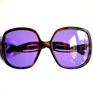 BALENCIAGA vintage sunglasses square brown gold BAL0102 oversize big frame new purple lilac lens Paris Lady Gaga Bella Hadid frame 90s y2k