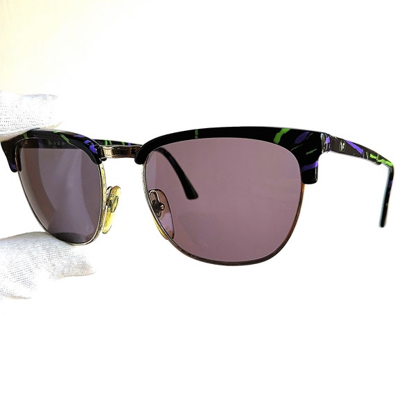 VOGUE vintage sunglasses black purple green gold … - image 3