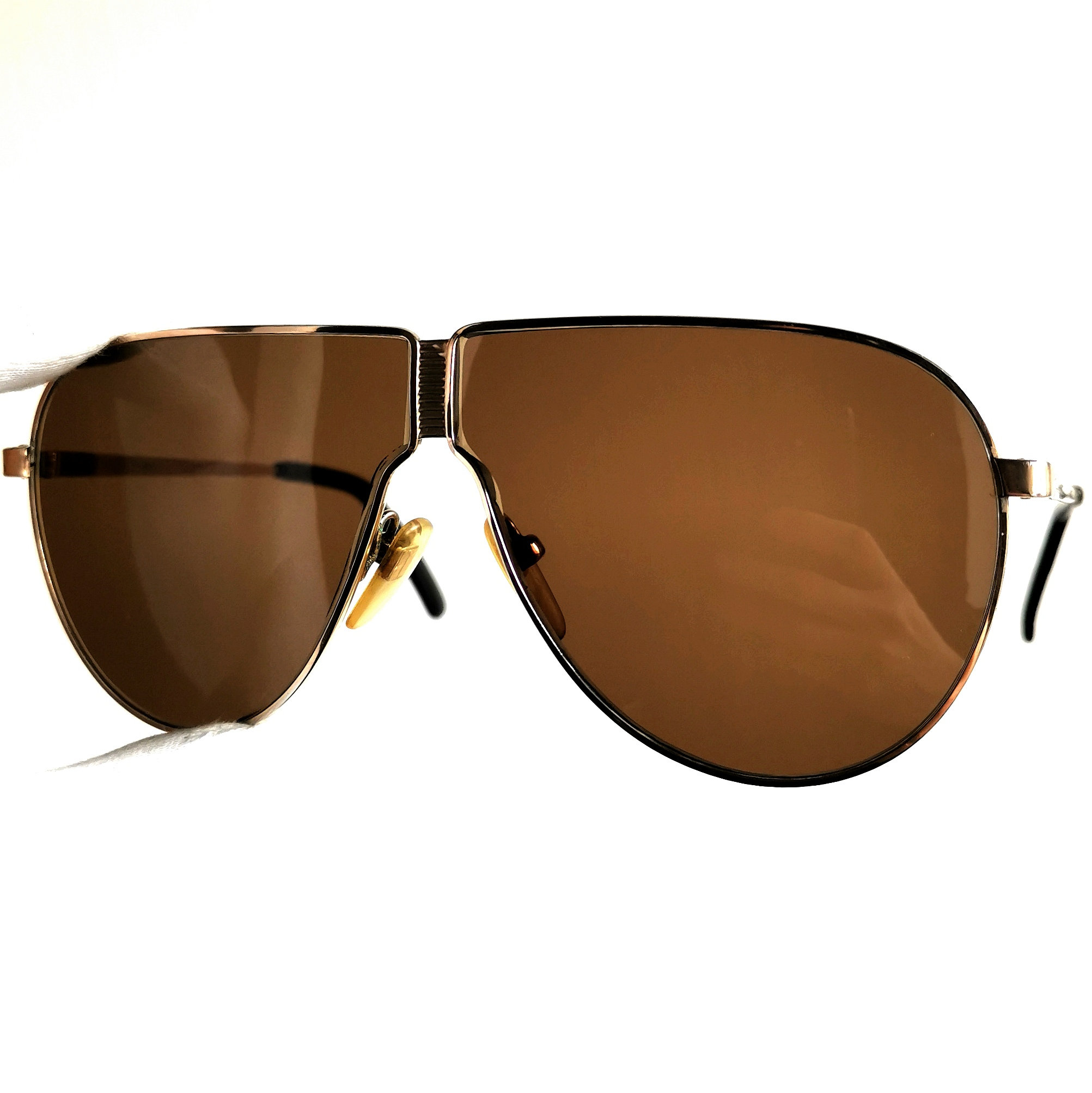 NIKON Design Vintage Sunglasses Gold Black Aviator NK6011E Frame