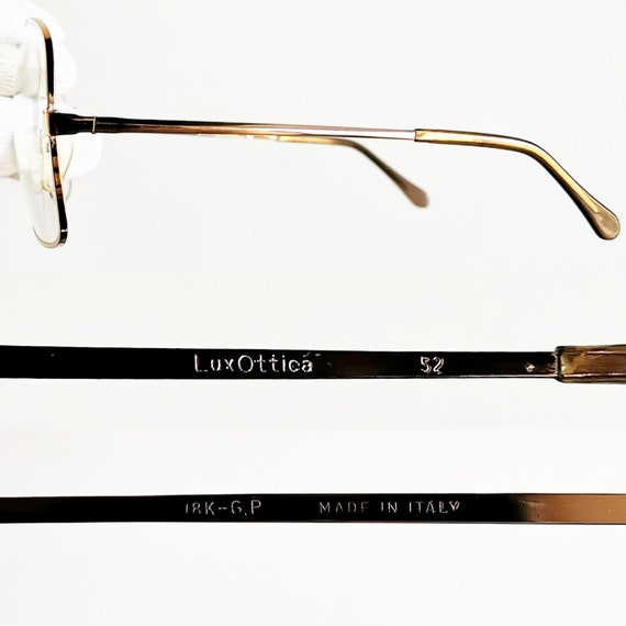 LUXOTTICA 18K gafas chapadas en oro vintage gafas de gafas rara llena  cuadrado santos tanque aviador marco lente clara nueva NOS 80s Kylie Jenner  - Etsy España