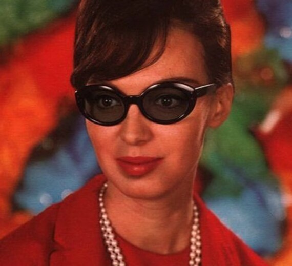 ENRICO COVERI vintage oval cateye sunglasses blac… - image 5