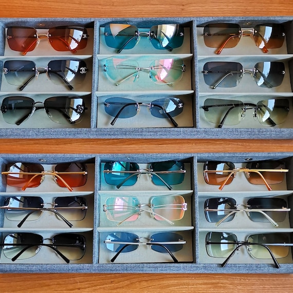 CHANEL Sunglasses Vintage White Pink Mother of Pearl 3069-H Cateye