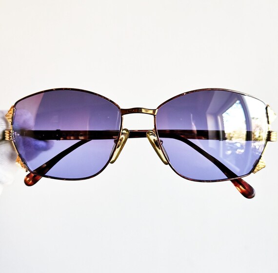 DIOR vintage sunglasses rare gold band oval squar… - image 3