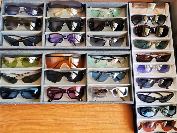 CHANEL vintage Sunglasses rare matelasse leather … - image 9