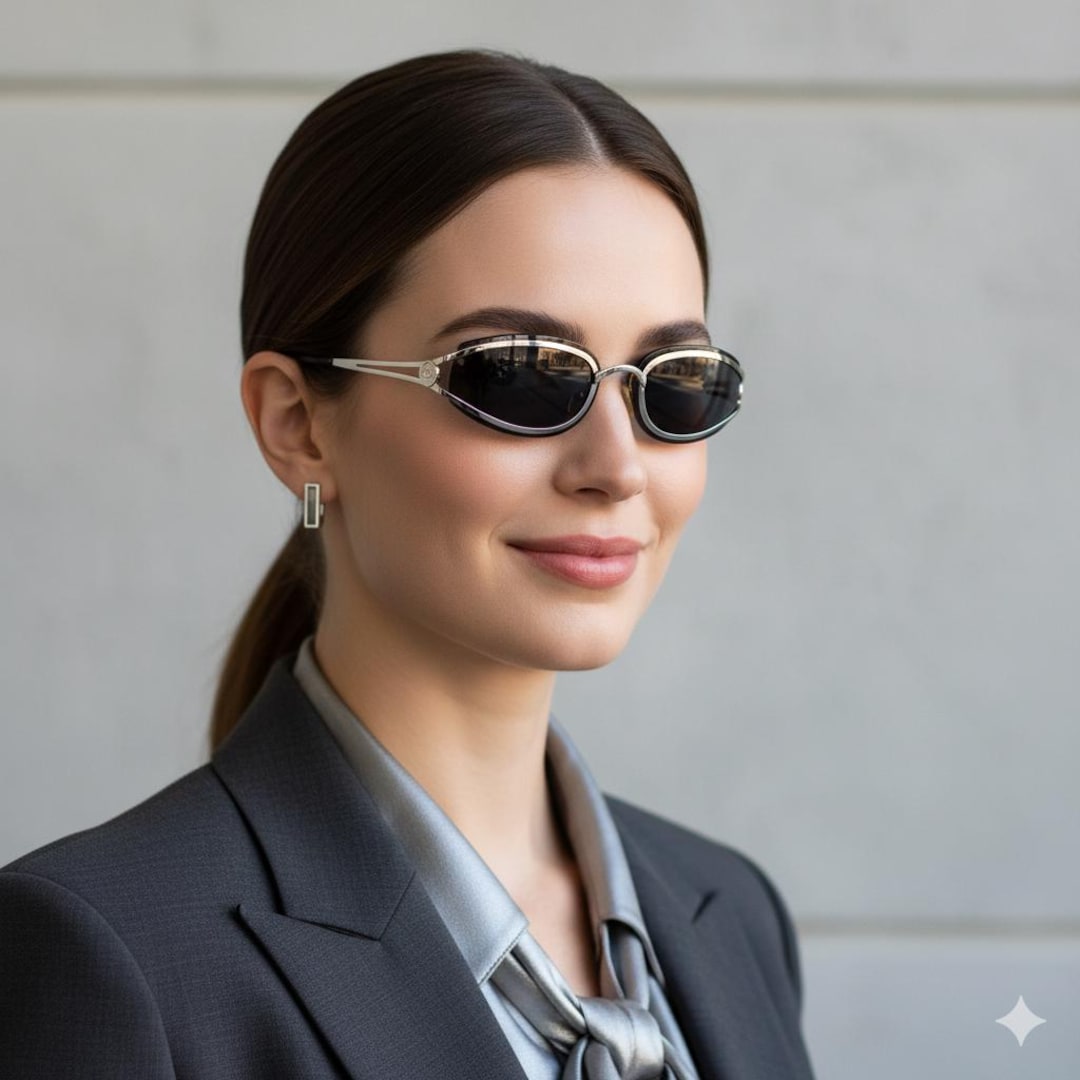 【美品】Christian Dior ディオール サングラス 2043 レトロ DIOR Vintage Sunglasses Oval Small Silver Gray Wrap Frame