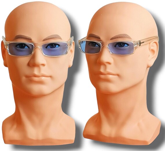 GUCCI Vintage Sunglasses Clear Silver Oval GG1444 Small Frame