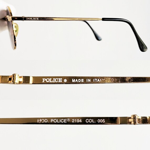 POLICE vintage Sunglasses rare round oval gold Mi… - image 4