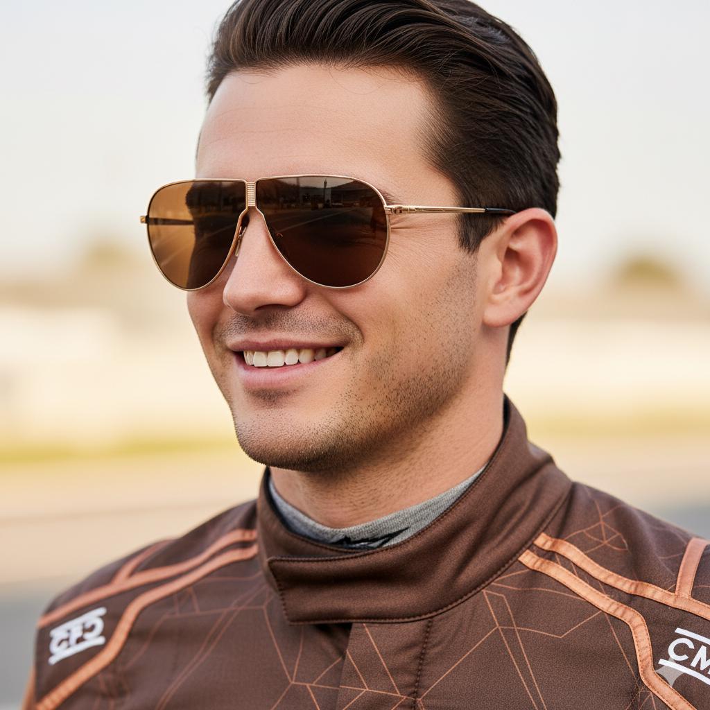 NIKON Design Vintage Sunglasses Gold Black Aviator NK6011E Frame