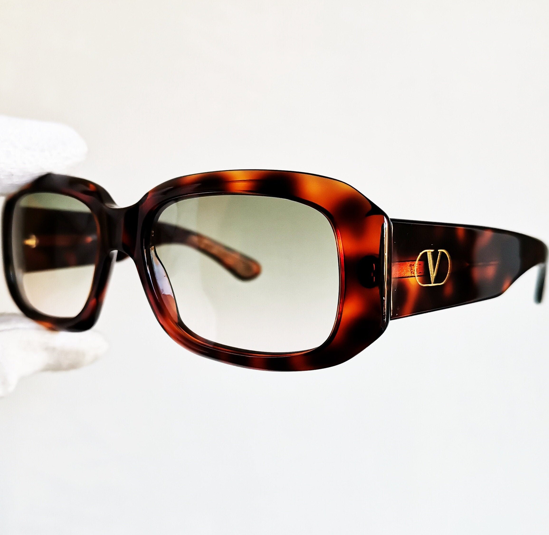 VALENTINO Vintage Sunglasses Rare Tortoise Brown Mask Square VALENTINO Vintage Sunglasses Rare Tortoise Brown Mask Square