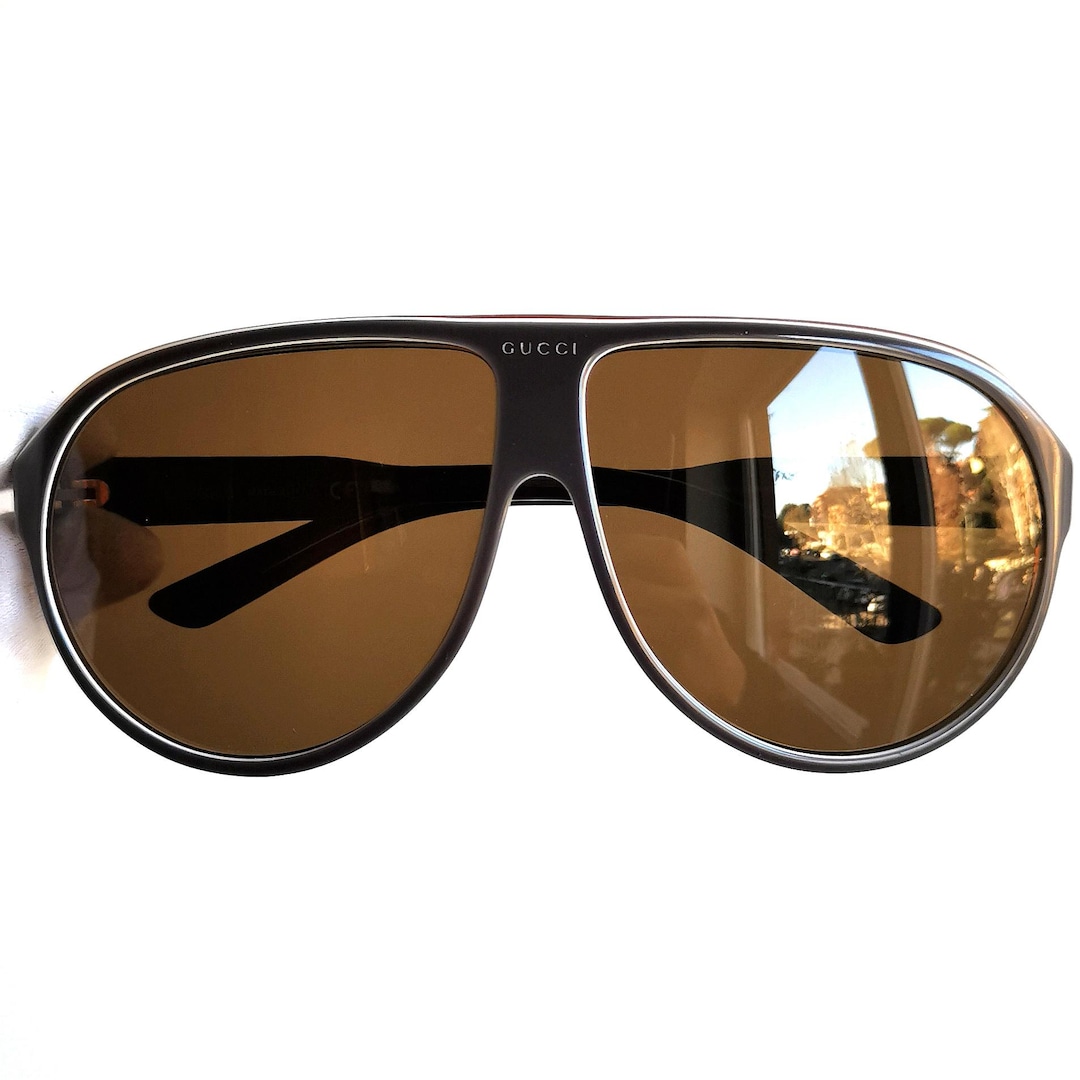 小物 GUCCI Sunglasses Italy Logo Vintage Gucci Sunglasses 1998 Vintage Brown Rectangle Small GG 2548/STRASS