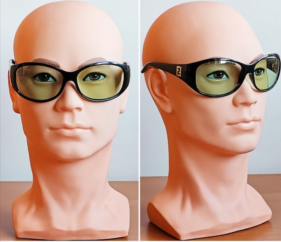 vintage FENDI sunglasses フェンディ サングラス FENDI Vintage Sunglasses Black Silver Oval Mask Square Wrap