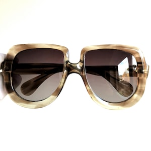 MARTZ vintage sunglasses gray clear smoke odd festival boho hippie frame oversize diva 60s 70s 80s Rihanna Lady Gaga Bella Hadid Elton John