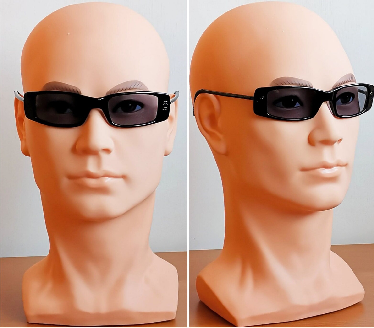 CHANEL Vintage Sunglasses Rare Oval Rectangular Black Small CHANEL Vintage Sunglasses Rare Oval Rectangular Black Small