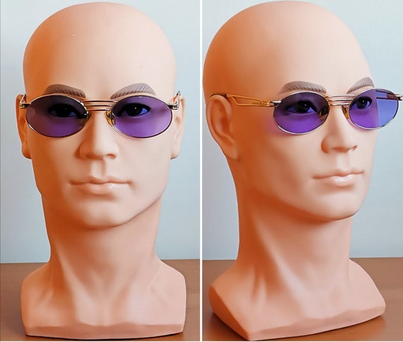 VOGUE Vintage Oval Sunglasses Gold Steampunk Frame Florence  display picture 3