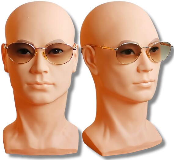 GUCCI oval sunglasses vintage rare gold plated brown … Gem