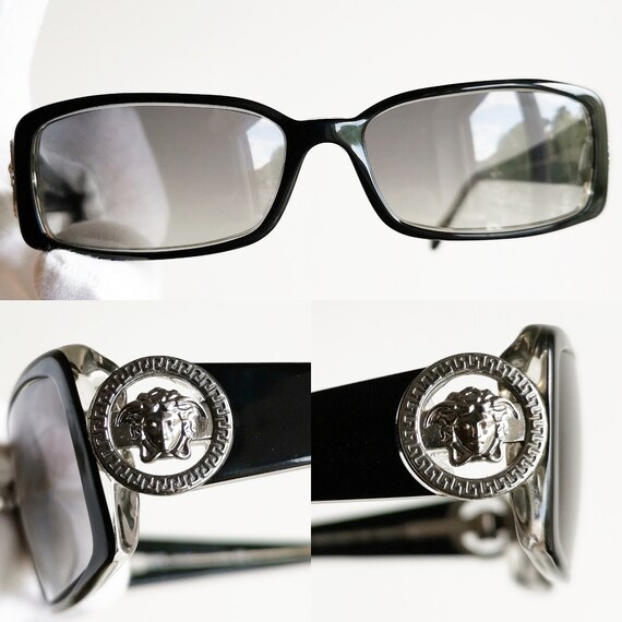VERSACE vintage sunglasses rare 3029 black silver… - image 3