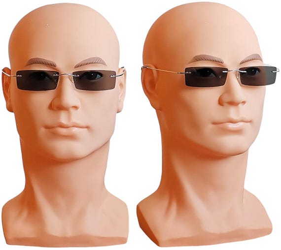 IP-Titanium sunglasses silver small rectangular l… - image 2