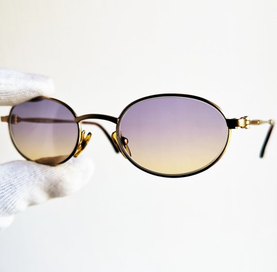 GUCCI oval sunglasses vintage rare small tiny gol… - image 2