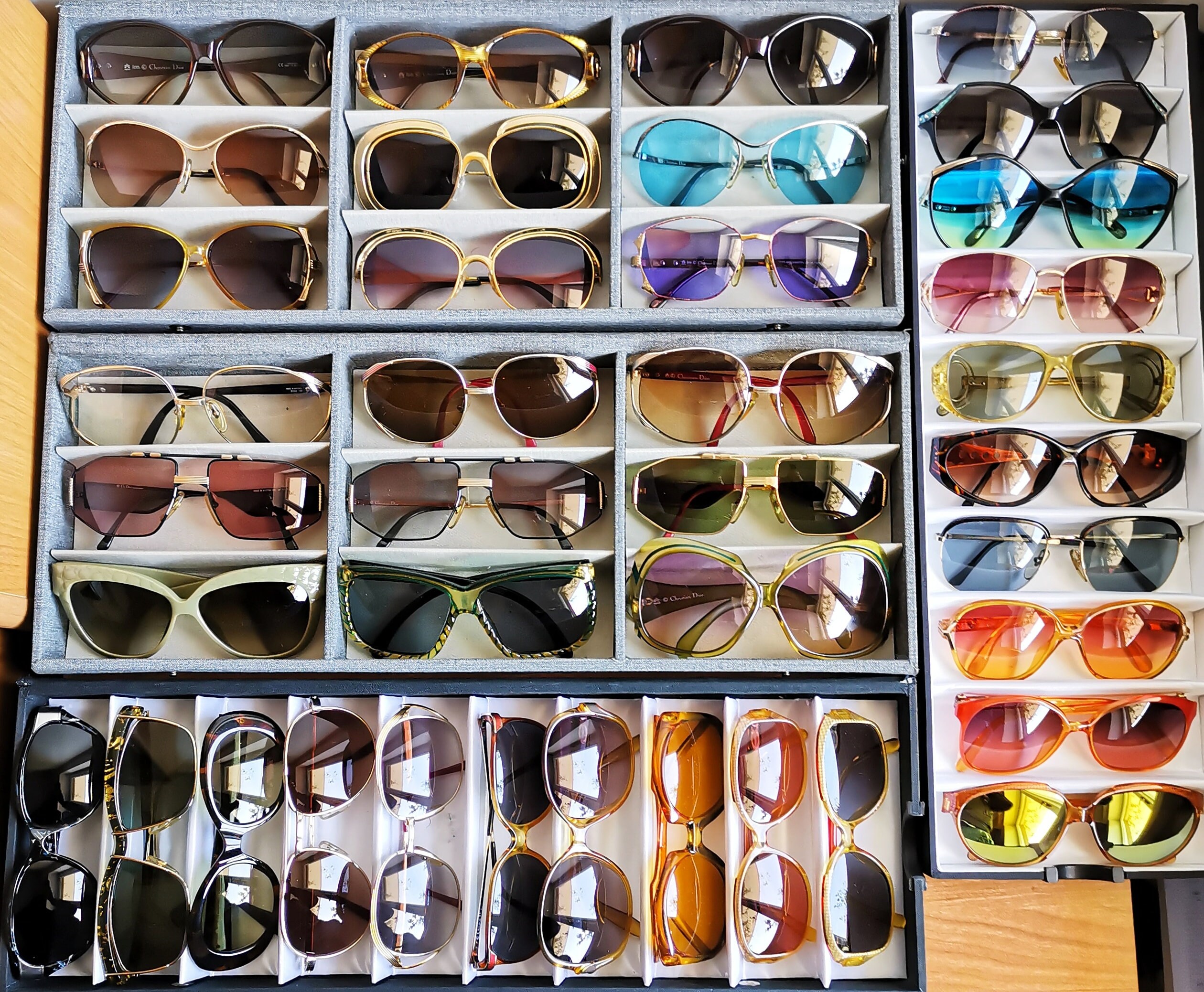 小物 Dior sunglasses vintage l frame DIOR Vintage Sunglasses Square Yellow Orange Red Gold Temple