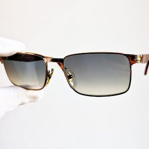 PERSOL ヴィンテージ サングラス レア スクエア 長方形 ゴールド トータスブラウン Mythis Marte Migos クラシック ジェントル フレーム 新品 グレー レンズ NOS 70 年代 80 年代 90 年代