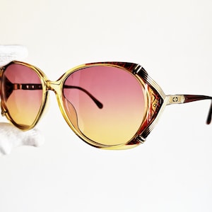 DIOR vintage sunglasses rare oval square Christian 2732 frame lunette diva butterfly red gold Rihanna Lady Gaga new pink yellow lens 80s 90s