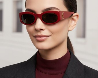 YVES SAINT LAURENT Vintage Sunglasses Ysl Red 6545 Frame  display picture 1