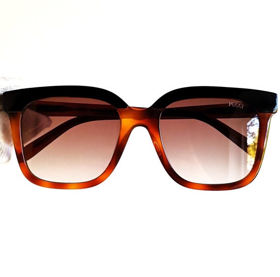 Emilio Pucci square sunglasses EMILIO PUCCI Square Sunglasses Brown Black Eyebrow Accent  main image 3