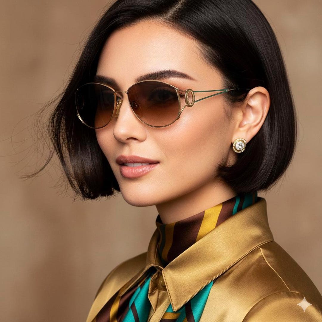 DIOR Vintage Sunglasses Gold Green 2857 Made in Japan Aviator Ring
