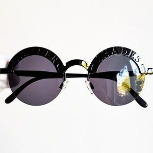 Valentino OLIVER SHADES occhiali da sole vintage canna di fucile grigio viola scuro nero rotondo raro 2Chainz Migos Rihanna Lady Gaga 1803 montatura anni '90 nuovo NOS