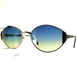 Óculos de sol vintage SILHOUETTE dourado oval marrom verde esmeralda armação rara M6144 laque art déco Migos Rihanna novo azul claro lente amarela anos 80 anos 90