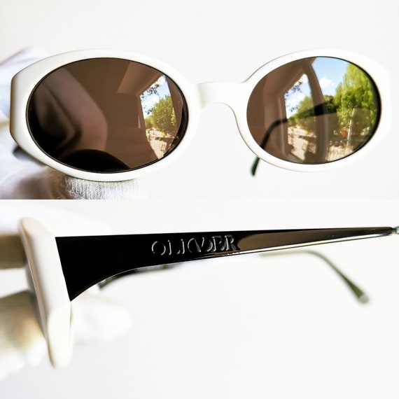 Valentino vintage sunglasses oval black white OLIVER … - Gem display picture 3