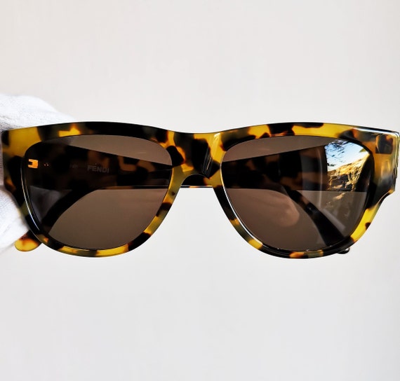 FENDI vintage sunglasses rare square tortoise bro… - image 2