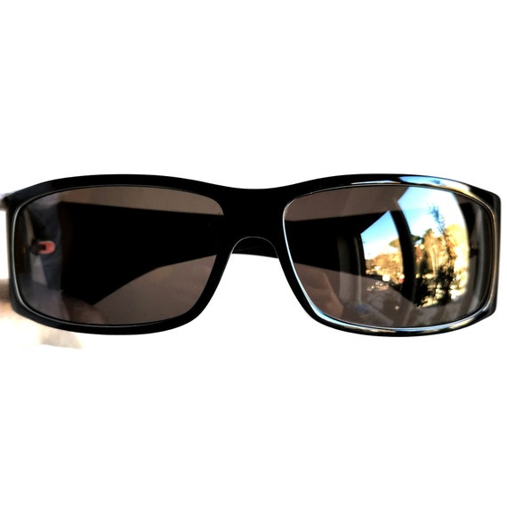 DIOR vintage sunglasses black white wrap oval Chr… - image 3