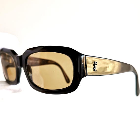 正規通販 YVES SAINT Oval Square Rare Ysl Sunglasses Vintage LAURENT 小物