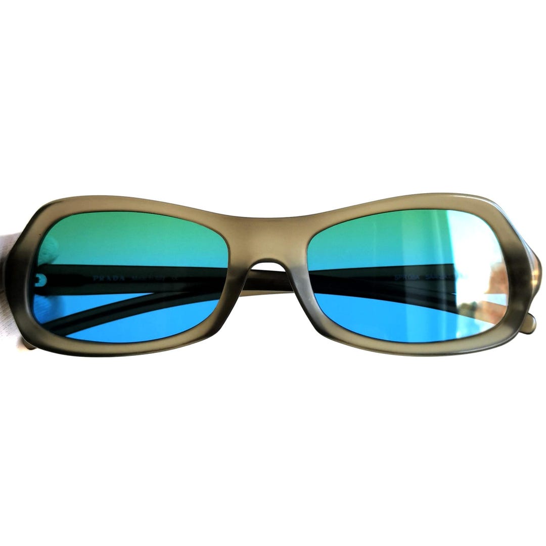 90s archive prada oval clear eyewear y2k
