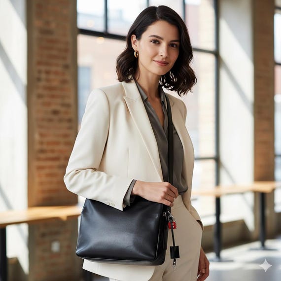 BALLY Calf Leather Sling Bag Vintage Shoulder Safe Pad Lock Black