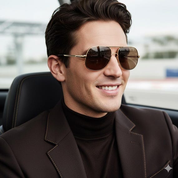 MARWITZ ZEISS Vintage Sunglasses Gold Brown Aviator Oversize 9042